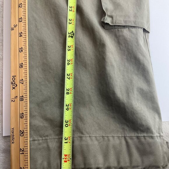 Gap Y2K Wms Sz 8 Olive Green Cargo Capri Crop Pants Wide Leg Grunge Utility - Picture 8 of 13